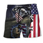 Veteran Strong Proud Beach Shorts Pattern View For Heritage Inspired Vacation Wear