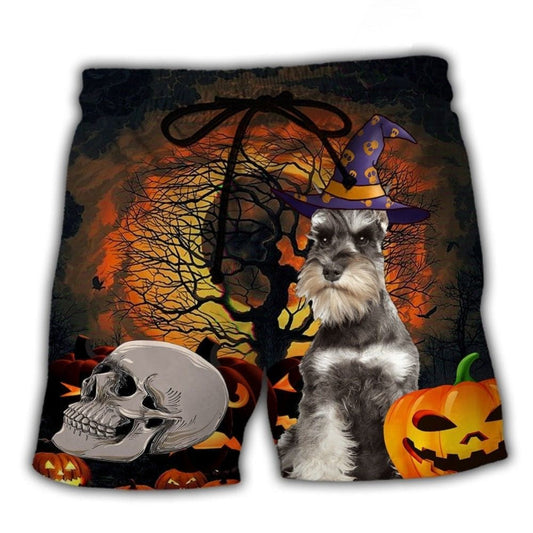Schnauzer Halloween Dog Beach Shorts For Relaxed Shoreline Days And Comfortable Resort Style