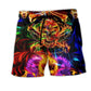 Skull Fire Angry Beach Shorts For Poolside Relaxation And Summer Adventures