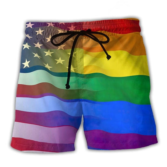 Rainbow Equality Peace Beach Shorts For Summer Festivals And Comfortable Resort Style