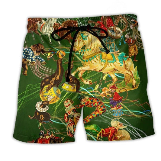 Circus Moments Beach Shorts For Beach Days And Memorable Gift Ideas