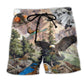Birds Mountain Nature Classic Beach Shorts Artwork Detail For Tropical Travel And Everyday Wear