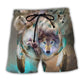 Native Wolf Dreamcatcher Spiritual Beach Shorts For Summer Vacation And Coastal Travel