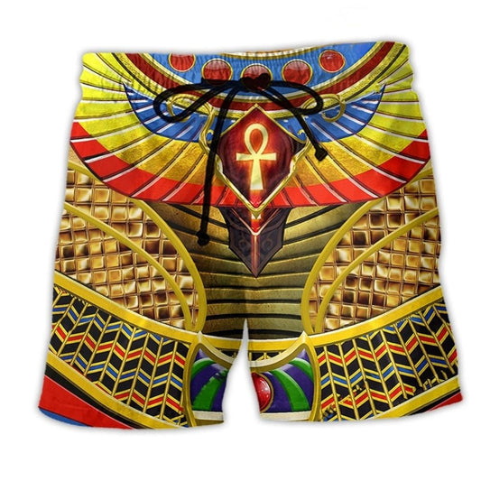 Egyptian Symbol Beach Shorts For Resort Days And Lightweight Summer Style