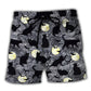 Halloween Black Cat Moon Beach Shorts For Summer Vacations And Comfortable Daily Wear