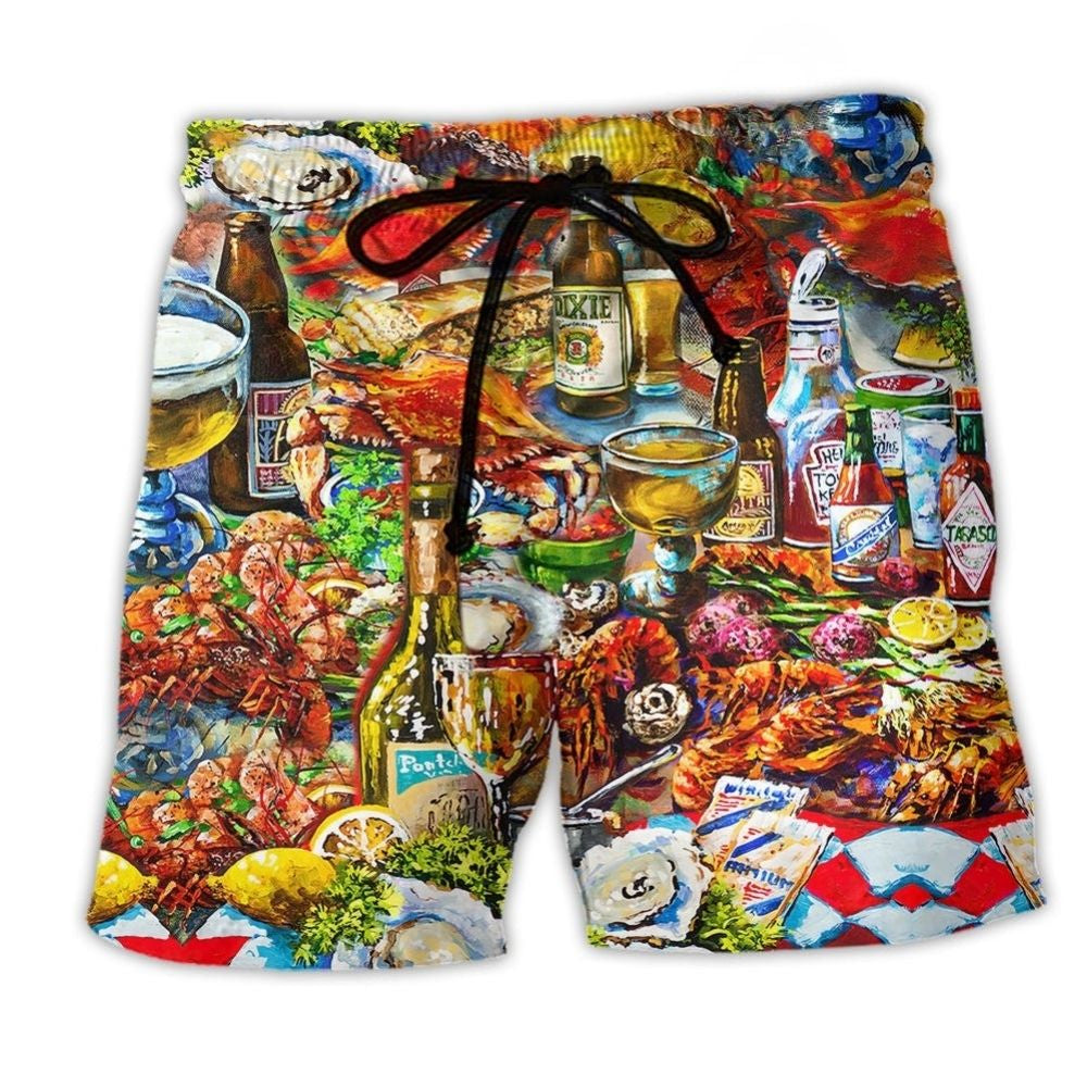 Seafood Diet Food Beach Shorts For Poolside Relaxation And Relaxed Holiday Style