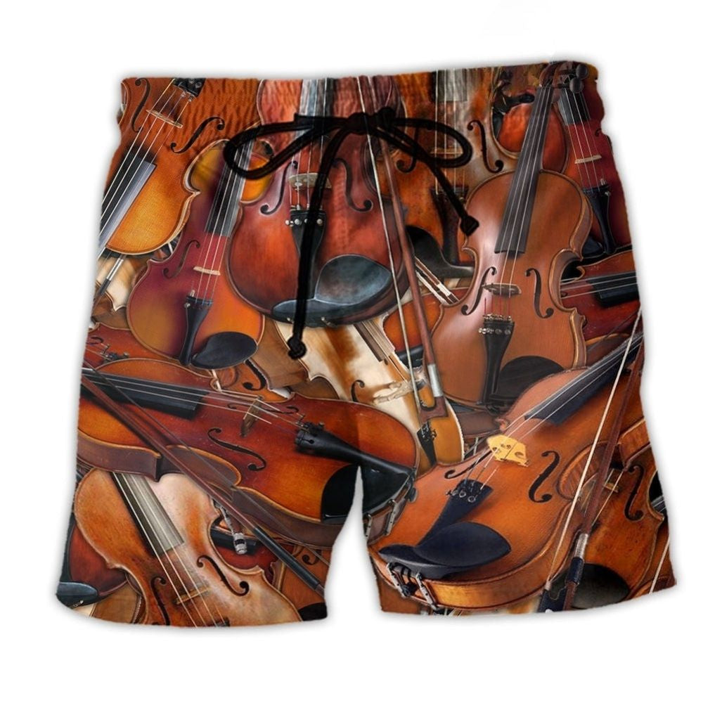 Violin Intelligent Music Quote Beach Shorts For Sunny Holidays And Comfortable Daily Styling