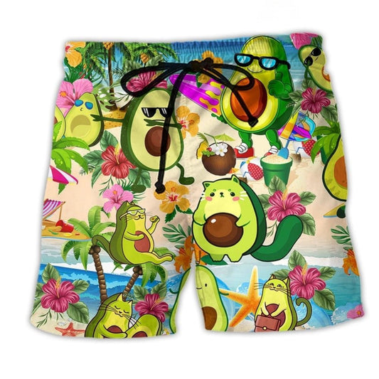 Avocado Chill Summer Beach Shorts For Holiday Cruises And Casual Outdoor Comfort