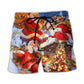 Christmas Santa Rooftop Beach Shorts Design View For Summer Events And Coastal Getaways