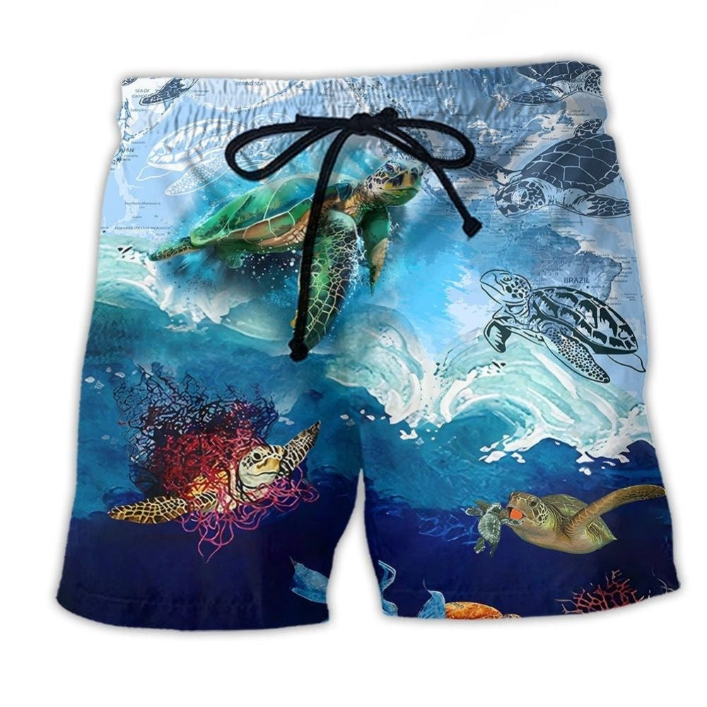 Turtle Ocean Flow Beach Shorts For Sunny Day Getaways And Lightweight Summer Style