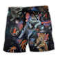 Cat Cupid With Goldfish Fantasy Beach Shorts Graphic Detail For Resort Trips And Casual Outings
