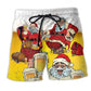 Christmas Santa Wants More Beer Funny Holiday Beach Shorts Pattern Detail For Sunny Outdoor Activities