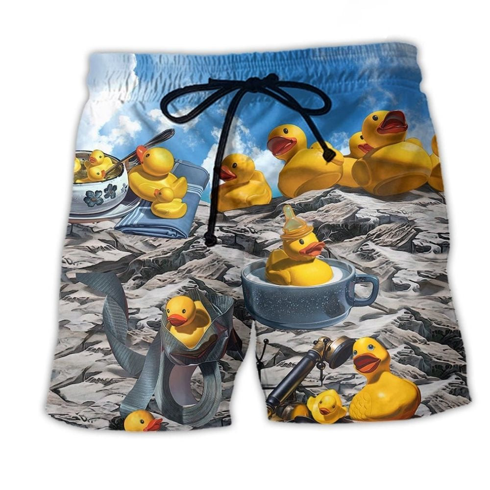 Rubber Duck Beach Shorts For Island Escapes And Travel Ready Comfort