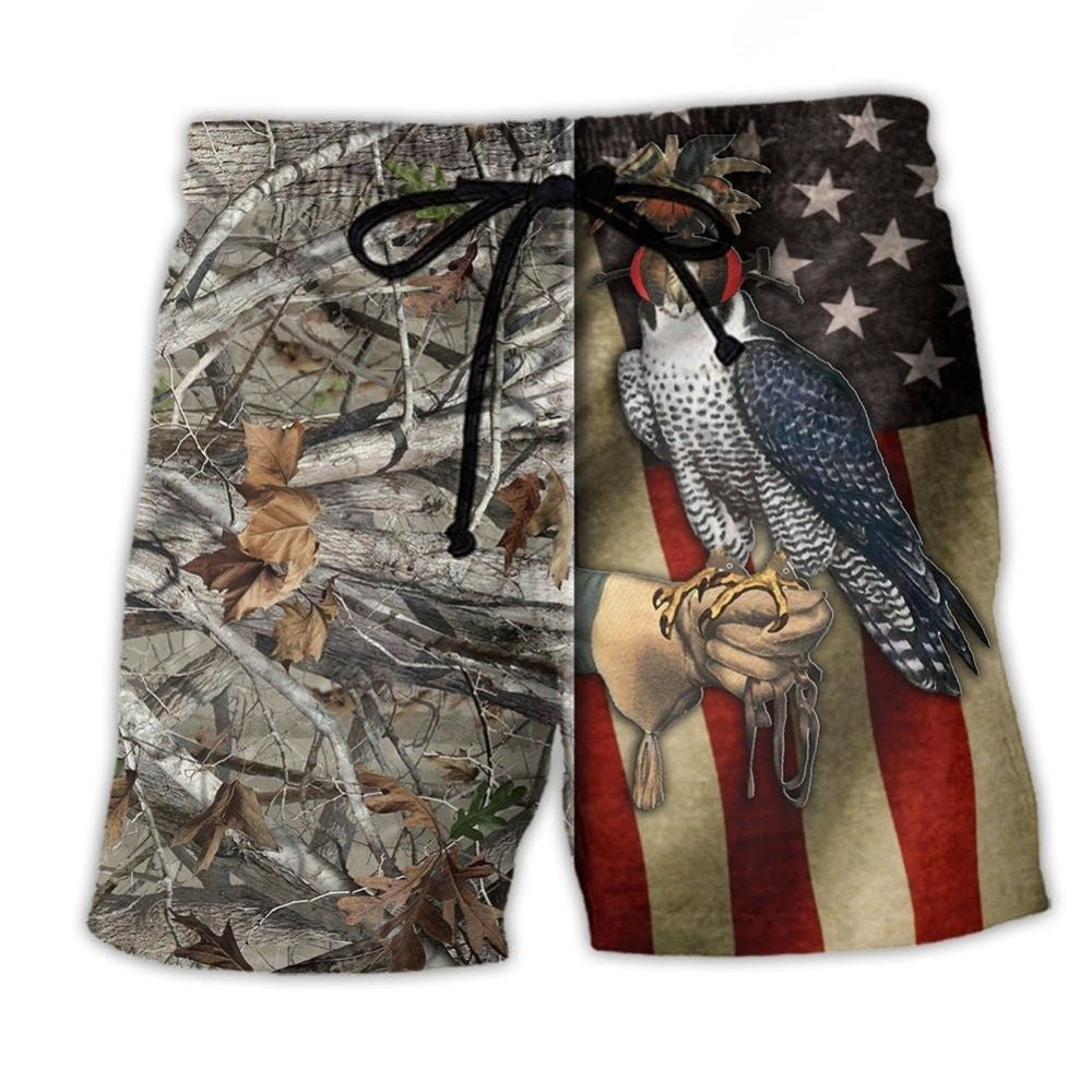 American Falconry Hunting Heritage Beach Shorts For Outdoor Adventures And Thoughtful Seasonal Gifts