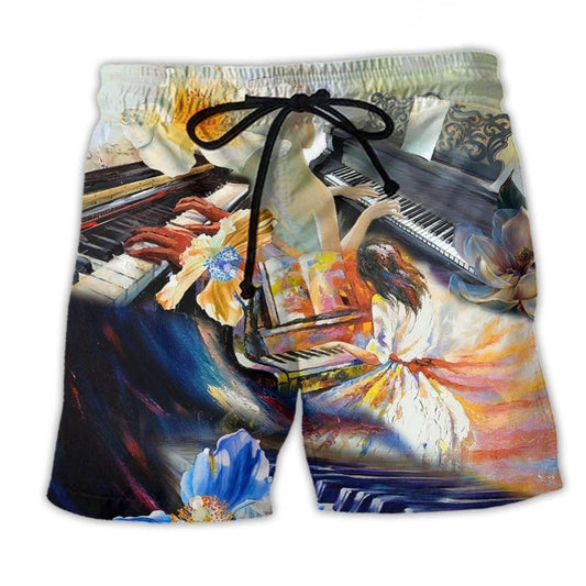 Piano Music Beach Shorts For Warm Weather Outings And Vacation Ready Style