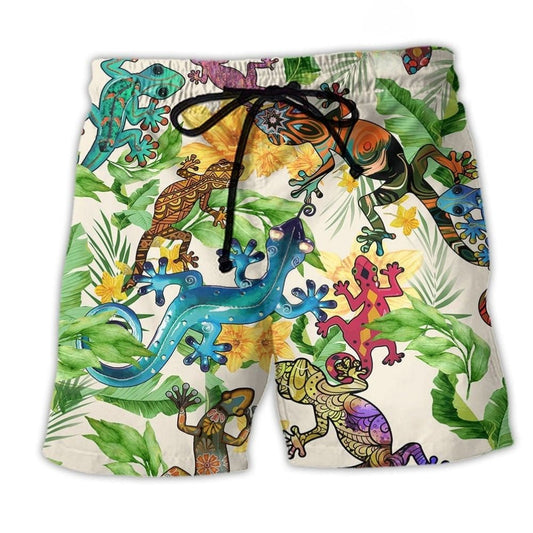 Lizard Warning Beach Shorts For Casual Day Trips And Memorable Gift Ideas