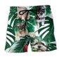 Miniature Schnauzer Tropical Leaf Beach Shorts Design View For Comfortable Resort And Beach Styling