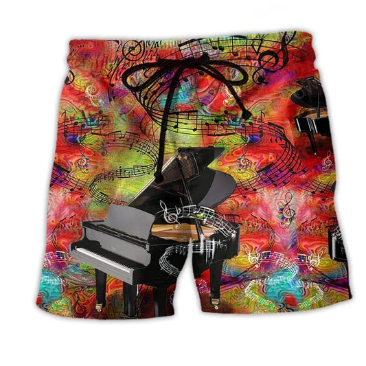 Piano Guide Music World Beach Shorts Artwork Detail For Music Lovers And Gift Giving