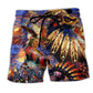 Nature Spirit Eagle Heart Inspired Beach Shorts Design Detail For American Pride And Outdoor Gatherings