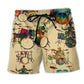 Drum Music Instrument Energy Beach Shorts Artwork View For Seaside Trips And Casual Style