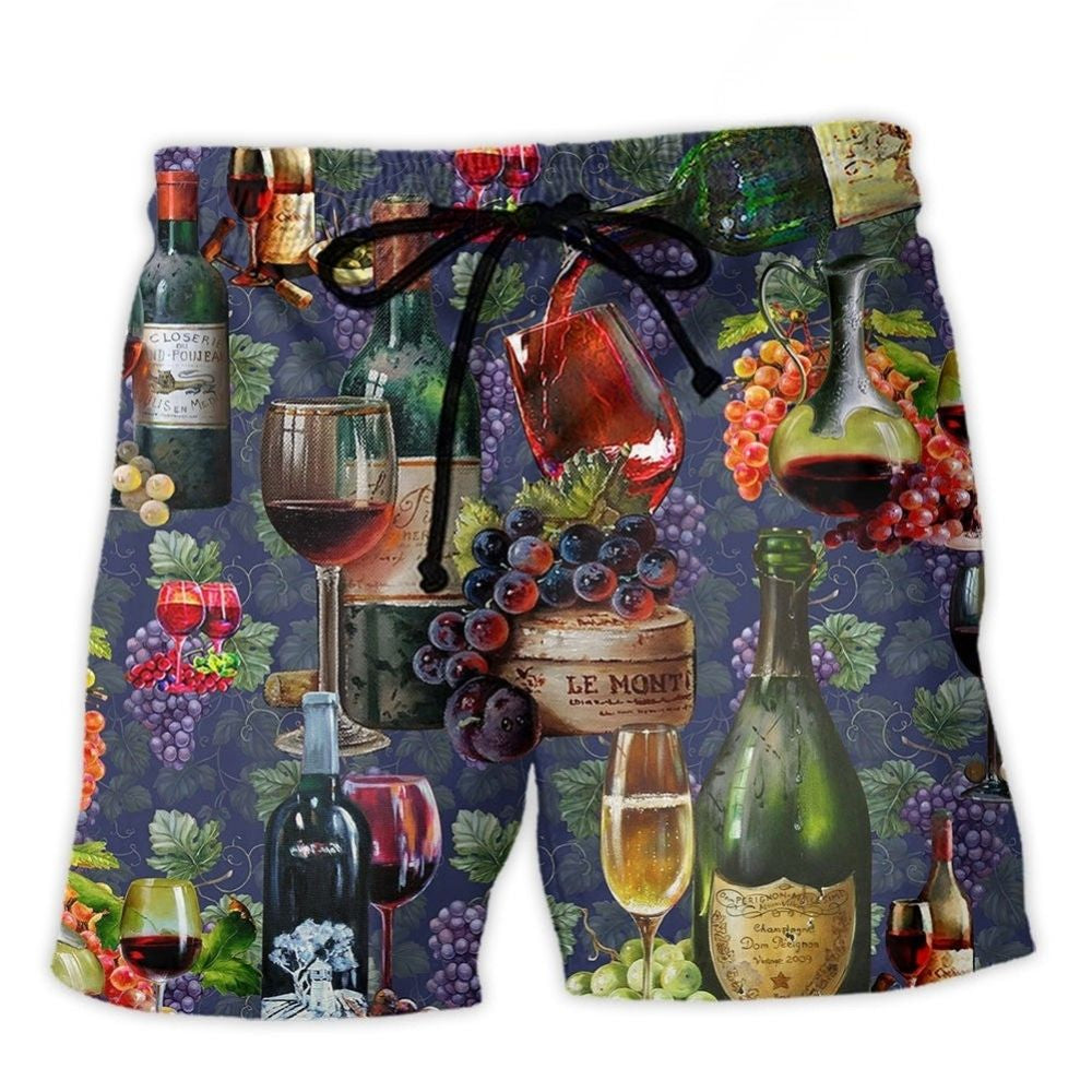 Life Is Better With Wine Grape Beach Shorts For Summer Vacation And Coastal Travel