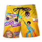 Disco Party Time Music Beach Shorts Print Detail For Beach Activities And Vacation Wear