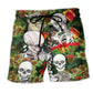 Christmas Skull Cat Beach Shorts For Coastal Adventures And Vacation Ready Style
