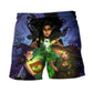 Magic Witch Ghost Dark Forest Beach Shorts Artwork View For Seaside Trips And Casual Style