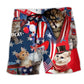 America Proud Cat Beach Shorts For Oceanfront Weekends And Leisure And Relaxation