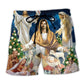 Christmas Miracle Night Beach Shorts Pattern View For Relaxed Vacation Styling