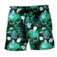Green Skull Fish Fantasy Beach Shorts For Tropical Getaways And Weekend Adventures