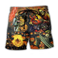 Halloween Dark Skull Pumpkin Scary Beach Shorts For Resort Days And Bright Summer Outfits