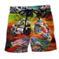 Motorcycle Racing Colorful Beach Shorts For Seaside Travel And Relaxed Holiday Style