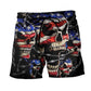 America Skull Forever Beach Shorts Design Detail For Coastal Escapes And Daily Wear