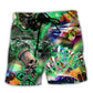Auto Body Painter Skull Beach Shorts For Beach Days And Bright Summer Outfits