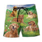 Golden Retriever Playful Dog Beach Shorts For Beach Days And Travel Ready Comfort