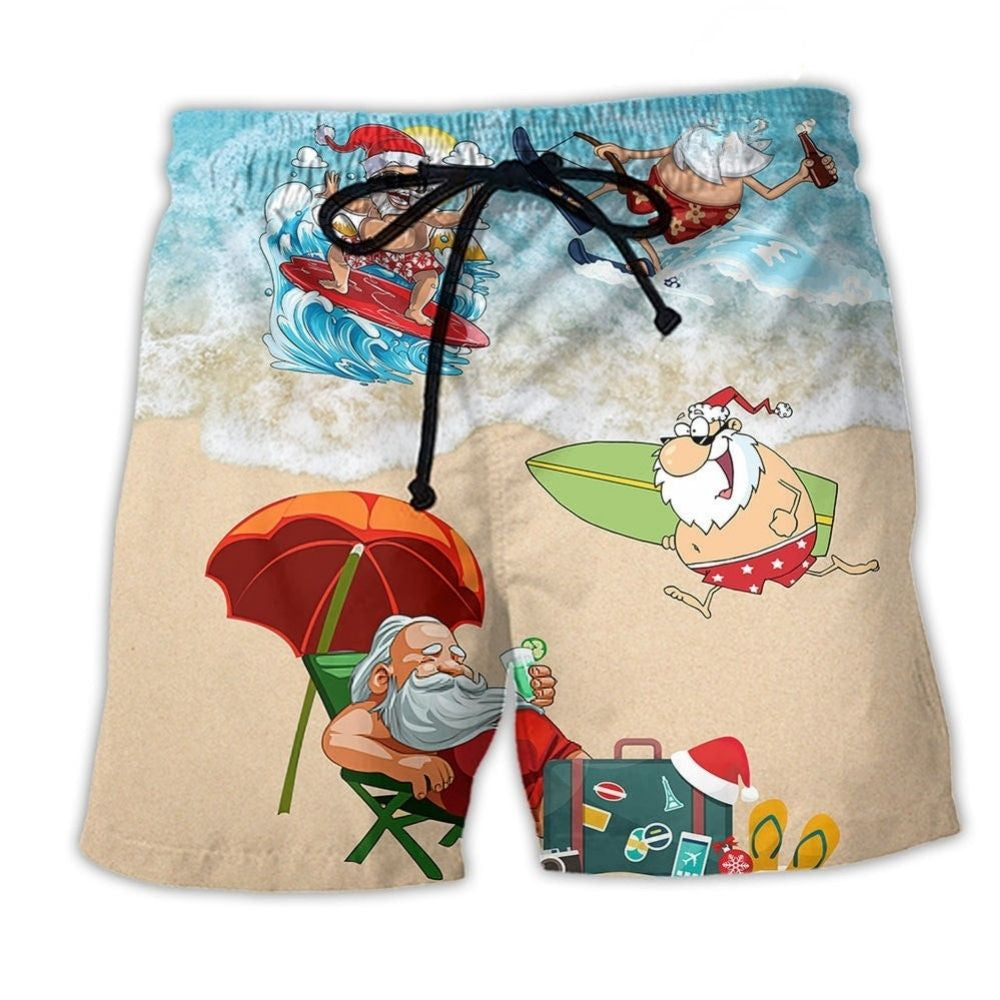 Christmas Santa Beach Holiday Fun Beach Shorts For Summer Vacation And Coastal Travel