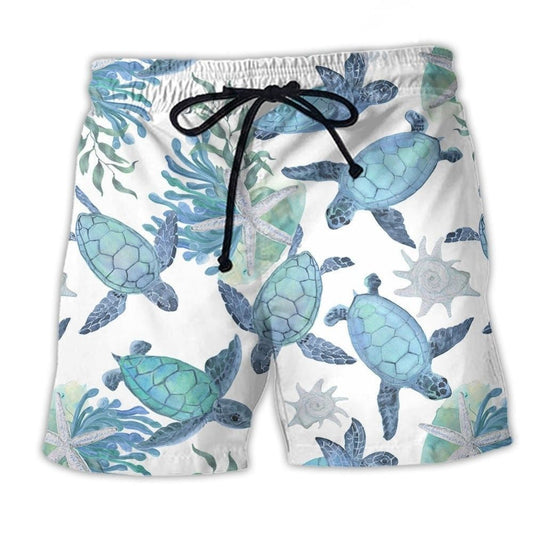 Blue Turtle Simple Ocean Beach Shorts For Warm Weather Travel And Everyday Comfort