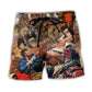 Hunting Bear Cowboy Wilderness Beach Shorts For Summer Vacation And Coastal Travel