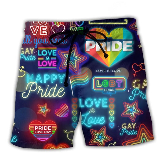 Rainbow Equality Beach Shorts For Tropical Holidays And Comfortable Resort Style