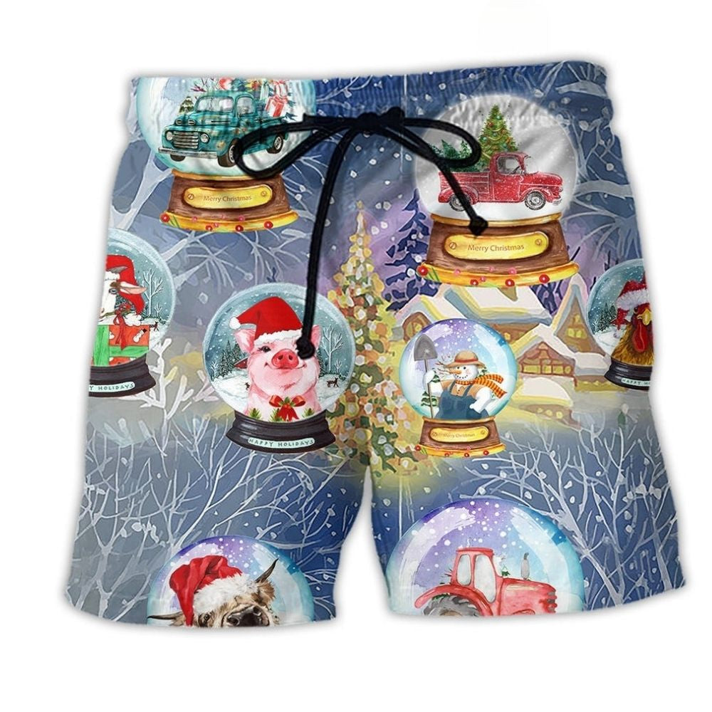 Farm Global Christmas Beach Shorts For Oceanfront Weekends And Vacation Ready Style
