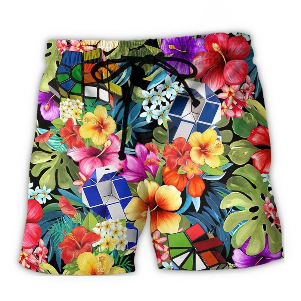 Color Puzzle Snake Tropical Colorful Beach Shorts Artwork Detail For Comfortable Everyday Summer Wear