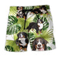 Bernese Mountain Dog Tropical Beach Shorts For Coastal Adventures And Relaxed Summer Wear