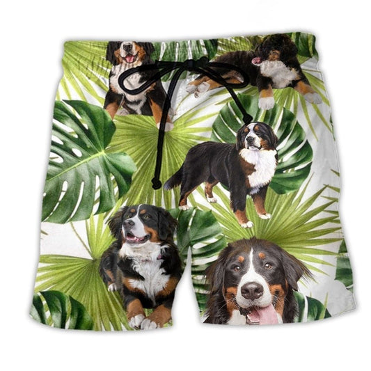 Bernese Mountain Dog Tropical Beach Shorts For Coastal Adventures And Relaxed Summer Wear