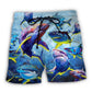 Shark Family Ocean Light Beach Shorts For Outdoor Adventures And Easy Warm Weather Wear