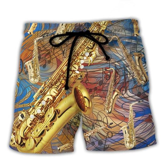 Saxophone See The Sound Music Beach Shorts For Summer Vacation And Coastal Travel
