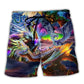 Neon Dragon Legends Colorful Beach Shorts Pattern Detail For Relaxed Warm Weather Outfits