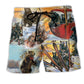 Live Breathe Ski Bear Winter Beach Shorts Print Detail For Beach Activities And Vacation Wear