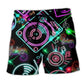 Music Record Player Memory Beach Shorts For Oceanfront Weekends And Weekend Casual Style