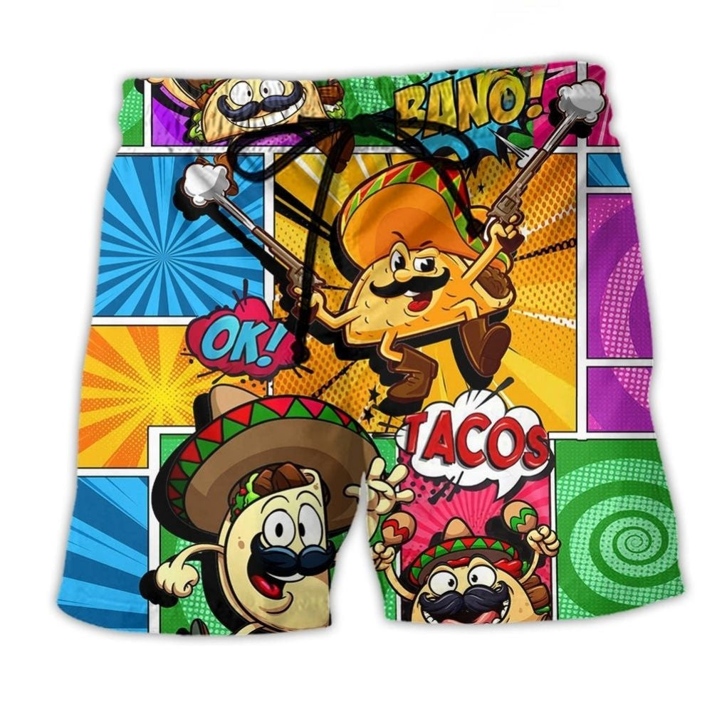 Taco Food Beach Shorts For Sunny Day Getaways And Memorable Gift Ideas